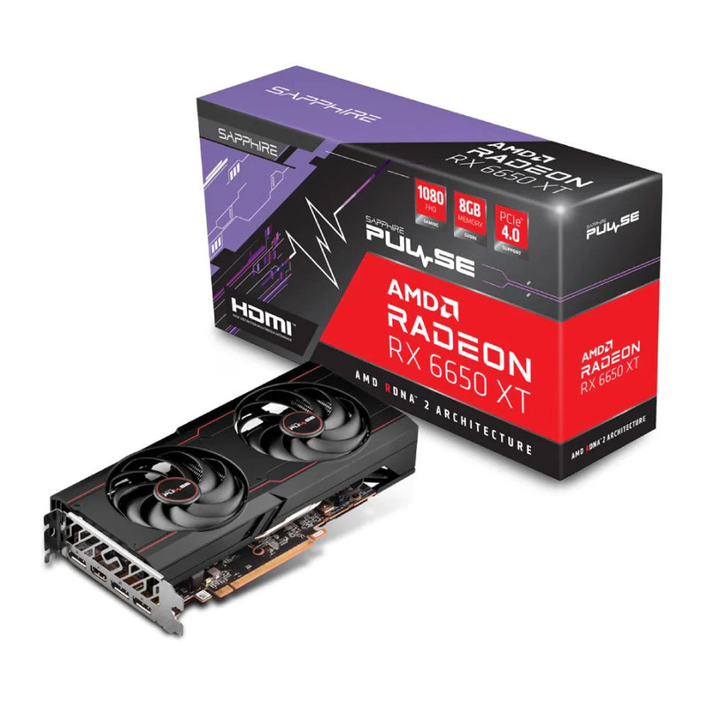 Sapphire Pulse AMD Radeon RX 6650 XT OC 8GB Gaming Graphics Card - كرت الشاشة